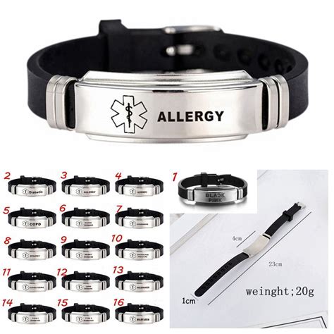 Steel Silicone Diabetes Bangles Epilepsy Alzheimer S Medical Alert