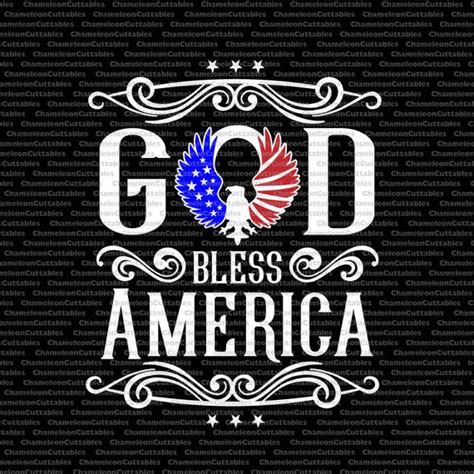 God Bless America Svg Eps Png Jpeg Dxf Vector Cut File