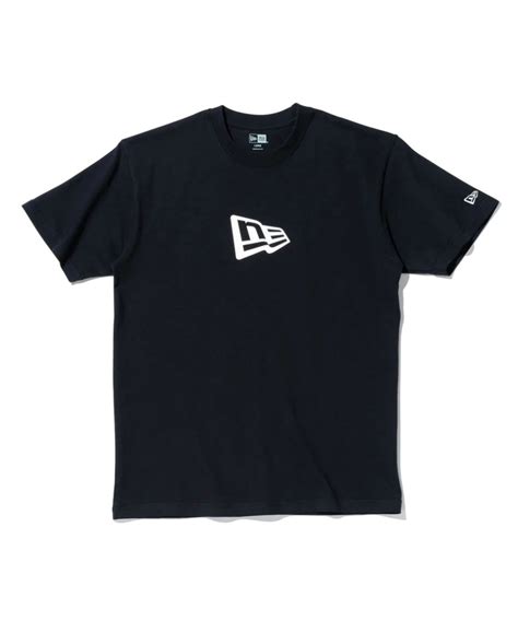 ニューエラ NEW ERA Tシャツ 半袖 コットン Flag Logo Mid フラッグロゴ ブラック ホワイト レギュラーフィット