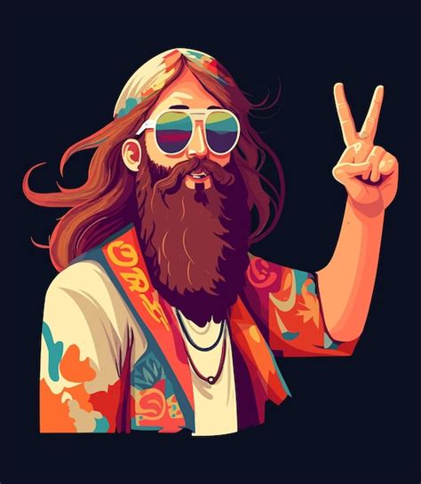 Hombre Con Barba Y Gafas De Sol En Una Ilustraci N De Arte Vectorial De