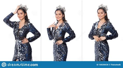 Robe De Miss Pageant Contest Avec Gown Crown Diamond Photo Stock Image Du Diamant Femelle