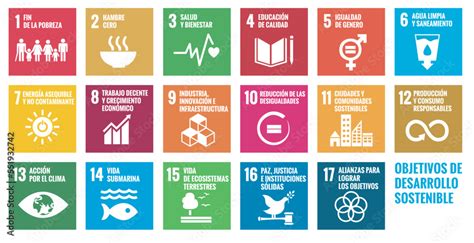 Sustainable Development Goals ONU Sixteen SDGs vector Stock 벡터