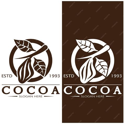 Premium Vector Cocoa Logococoa Beancocoa Treecocoa Branches And