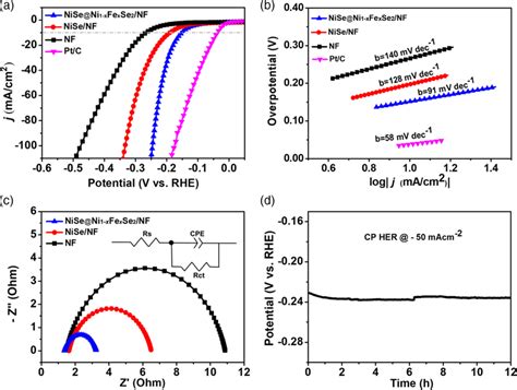 A Polarization Curves For Nise Ni Xfexse Nf Nise Nf Nf And Pt C