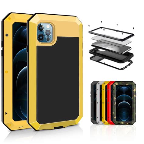 Funda De Metal Para Apple Iphone 12 Pro Max A Prueba De Golpes 360