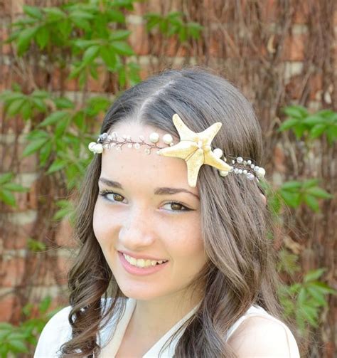 Beach Wedding Tiara Starfish And Pearl Hair Vine Nautical Wedding