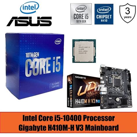 Intel Core I5 10400 Bundle Gigabyte H410M H V2 V3 Mainboard PWP Lazada