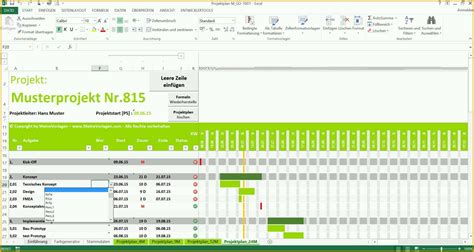 Sensationell Projektplan Excel Kostenlos Vorlagen Und Muster