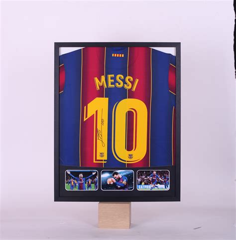 Messi S FC Barcelona Signed And Framed Shirt CharityStars