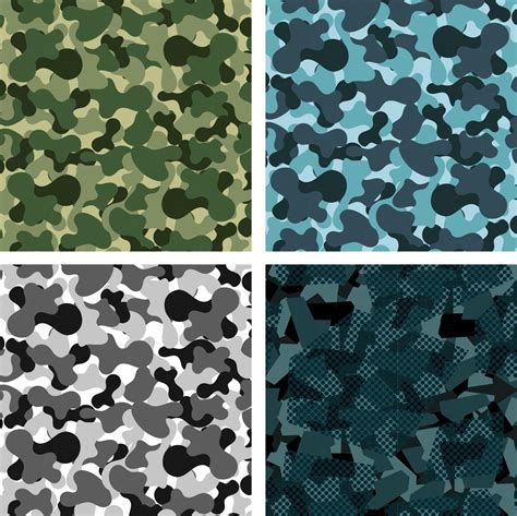 Military Camouflage Pattern Set Of Four Backgrounds 17645642 Vector Art At Vecteezy