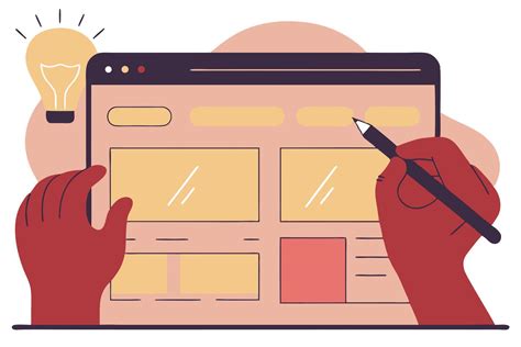 Website Wireframe Creation with Hand and Pencil, Surrounded by Idea ...