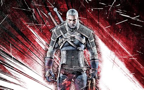 Geralt Z Rivii Grunge Art The Witcher Artwork Witcher 3 Wild Hunt