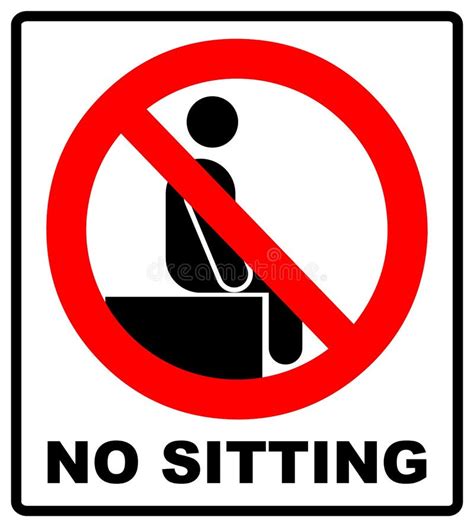 No Sitting. Do Not Sit On Surface, Prohibition Sign, Vector ...