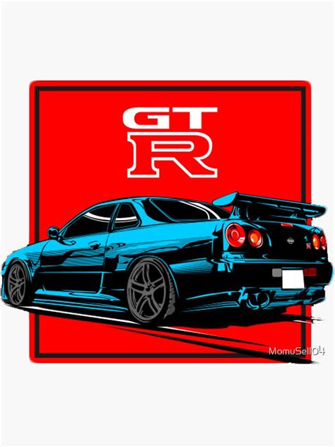 Nissan Skyline Gt R R Sticker By Momusell Redbubble