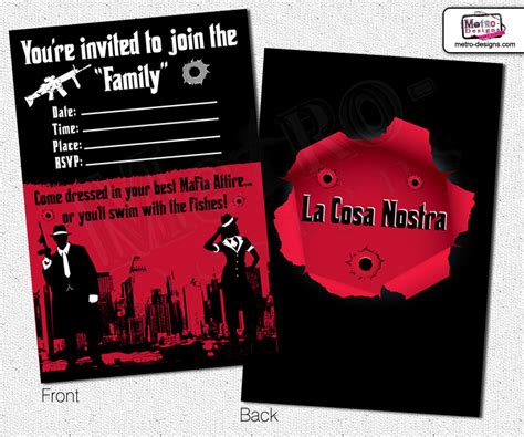 Gangster Party Invitations On Storenvy