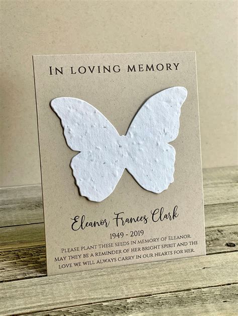 Fully Assembled Plantable In Loving Memory Butterfly Cards Forget Me