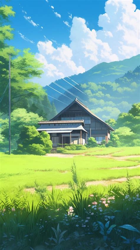 Anime Village House Nature Landscape Aesthetic 311 Wallpaper Images