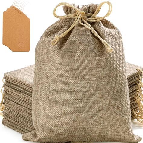 Amazon Homum Pcs Burlap Bags X Inch Burlap Gift Bags With