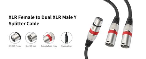 Amazon HUALEU 5Pack 5 Color 1 5FT XLR Female To Dual XLR Male Y