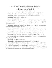 HW 1 Pdf PSTAT 160B Stochastic Processes II Spring 2017 Homework 1