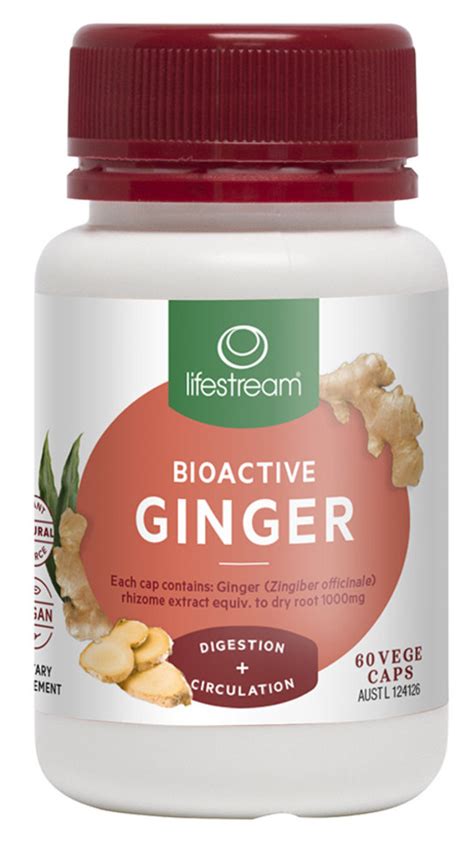 Lifestream Ginger Capsules Bioactive Ginger Australian Vitamins