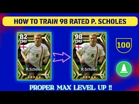 98 Rated P SCHOLES Max Training Tutorials In Efootball 23 Mobile YouTube