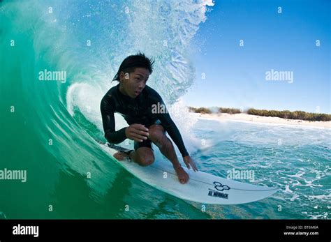 Surfing at South Stradbroke Island, Gold Coast, Queensland, Australia ...