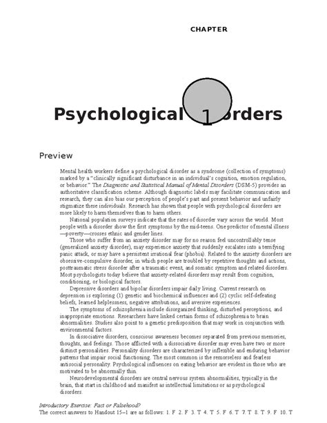 Myerspsych E Lg Ch Chapter Psychological Disorders Preview Mental