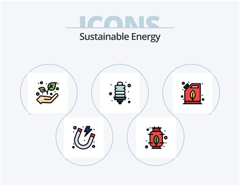 Sustainable Energy Line Filled Icon Pack Icon Design Bulb Energy