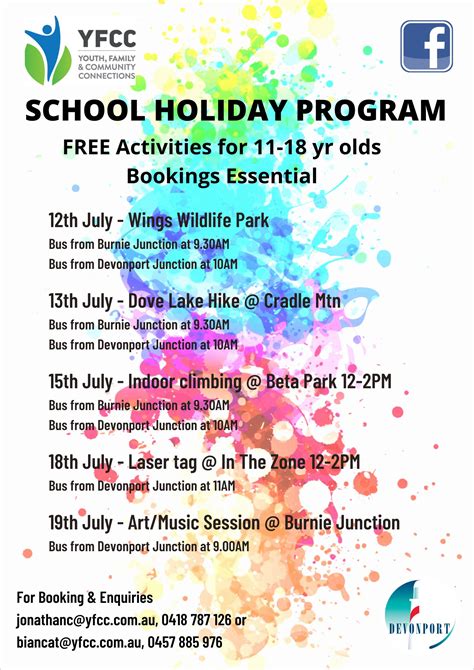 School Holiday Program Yfcc