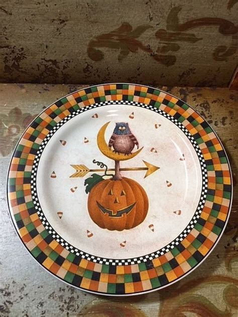 Cute Vintage Halloween Plate Debbie Mumm 1998 Sakura Etsy