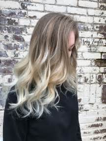 Platinum Blonde Balayage Ombre With Natural Root By Amy Ziegler