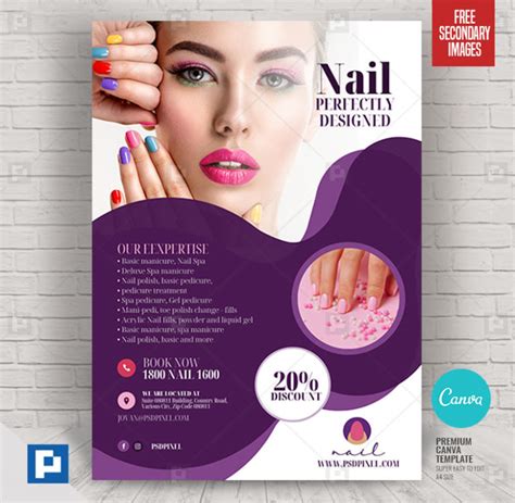 Nail Salon Creative Canva Flyer Psdpixel