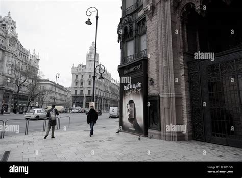 Budapest, Hungary - January 8, 2020: Ferencziek square Parisi passage ...