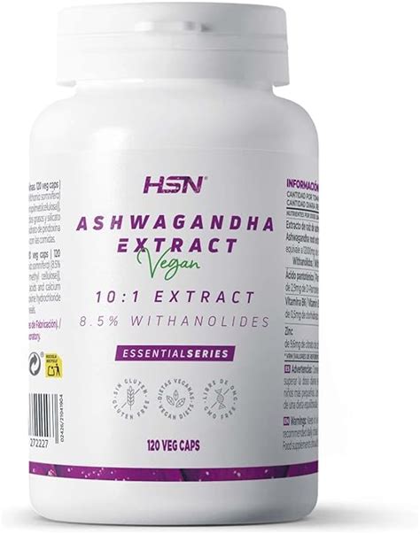 Hsn Ashwagandha 1200mg 85 Withanólidos 120 Cápsulas