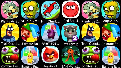 Plants Vs Zombies 2 Stupid Zombies Hill Climb Red Ball 4 Troll Quest TV