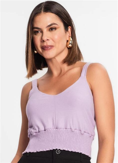 Blusa Cropped De Al A Roxo Rovitex