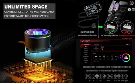 Kediers 240mm Aio Rgb Cpu Liquid Cooler Rotating Infinity Mirror Design Rgb