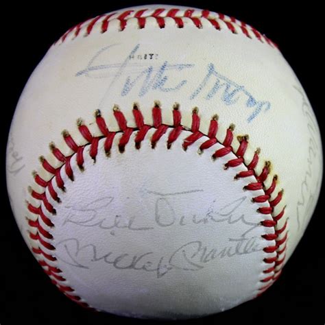 Lot Detail Mlb Hall Of Famers Multi Signed Baseball W Mantle Mays