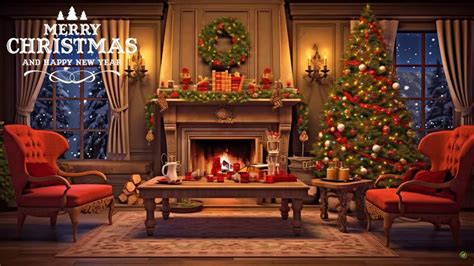 Beautiful Christmas Music With Fireplace🎄 Relaxing Christmas Classic ...