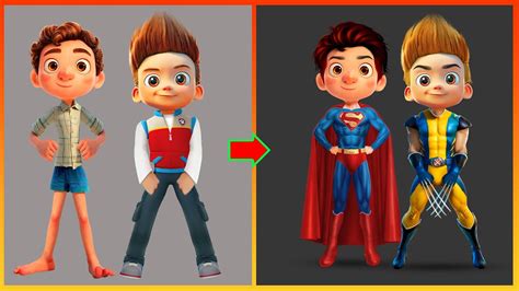 Luca Disney Pixar Ryder Paw Patrol Glow Up Into Superman Wolverine