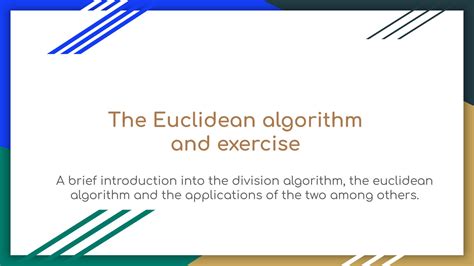 SOLUTION Euclidean Algorithm With Examples And Exercise Studypool