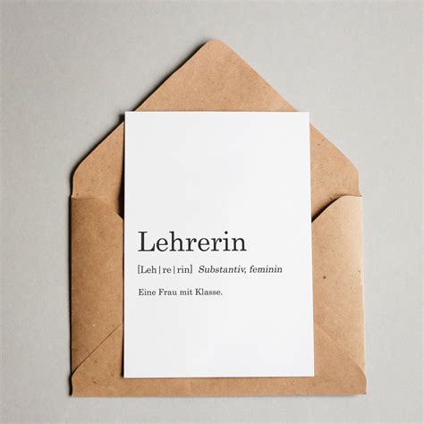 Designkarte W Rterbuch Lehrerin F Nf Vor Zehn