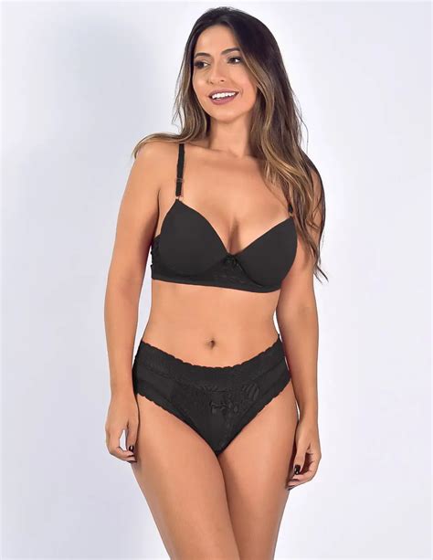 Conjunto Lingerie Fio Duplo Poliamida Renda TJ Vip