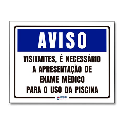 Placa Aviso Visitantes Necess Rio A Apresenta O De Exame M Dico