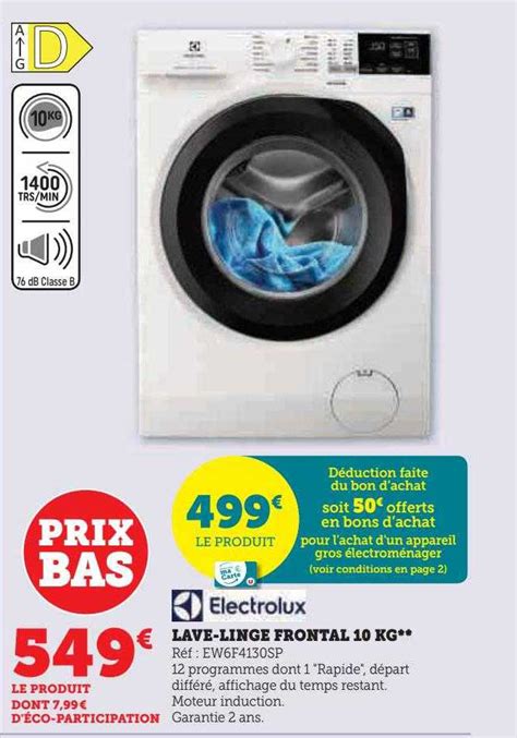 Promo Lave Linge Frontal Kg Electrolux Chez Hyper U Icatalogue Fr