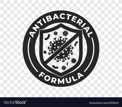 Antibacterial Hand Gel Icon Shield And Virus Logo Vector Image