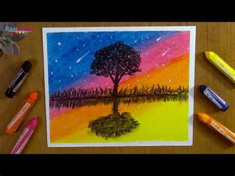 Cómo dibujar un PAISAJE NOCTURNO con óleo pastel Paso a paso YouTube