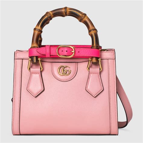 Gucci Diana Mini Tote Bag In Pastel Pink Leather GUCCI US