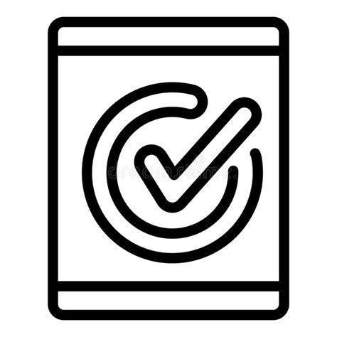 tablet icon outline style stock vector illustration